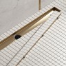 Душевой лоток TIMO Drain System 1000 с двусторонней панелью "plate" под плитку, Золото матовое