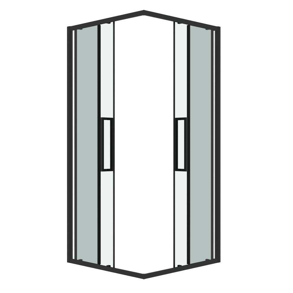 Душевое ограждение Grossman Cosmo 300.K33.02.9090.21.00 (90х90х195) квадрат,раздвижная,черный матовый,стекло прозрачное, 1 место
