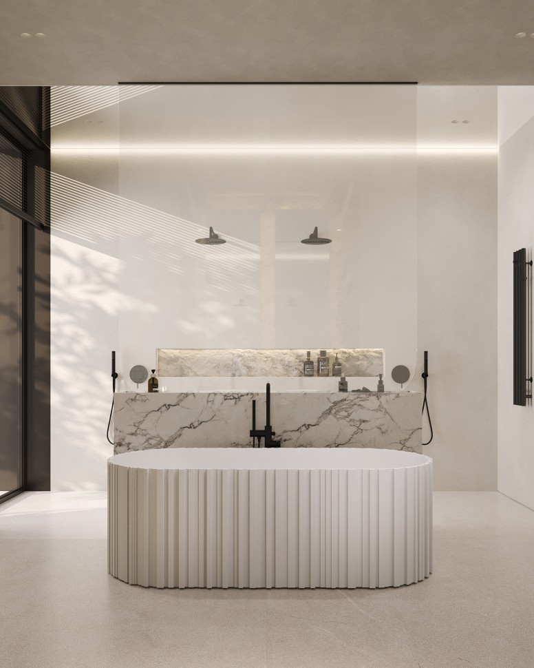 Ванна из искусственного камня ABBER Stein AS9653 белая матовая