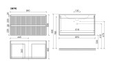 Тумба подвесная SANCOS Snob T 890х445х500, c двумя ящиками оснащенными доводчиками, Bianco, арт.SNT90W
