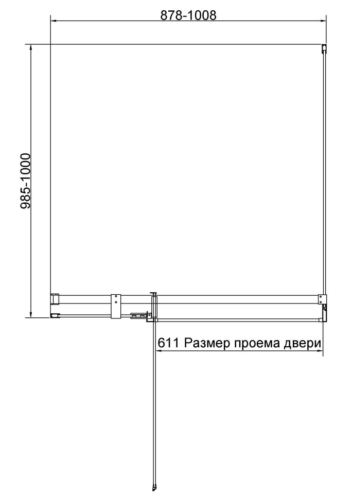 Душевой уголок Экстенза (Extenza) VSR-4EX901010CL, 900/1000*1000, хром, стекло прозрачное