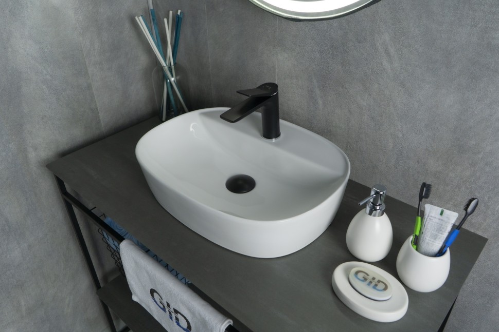 Раковина Gid N9045 51166 накладная белая 50x38x12