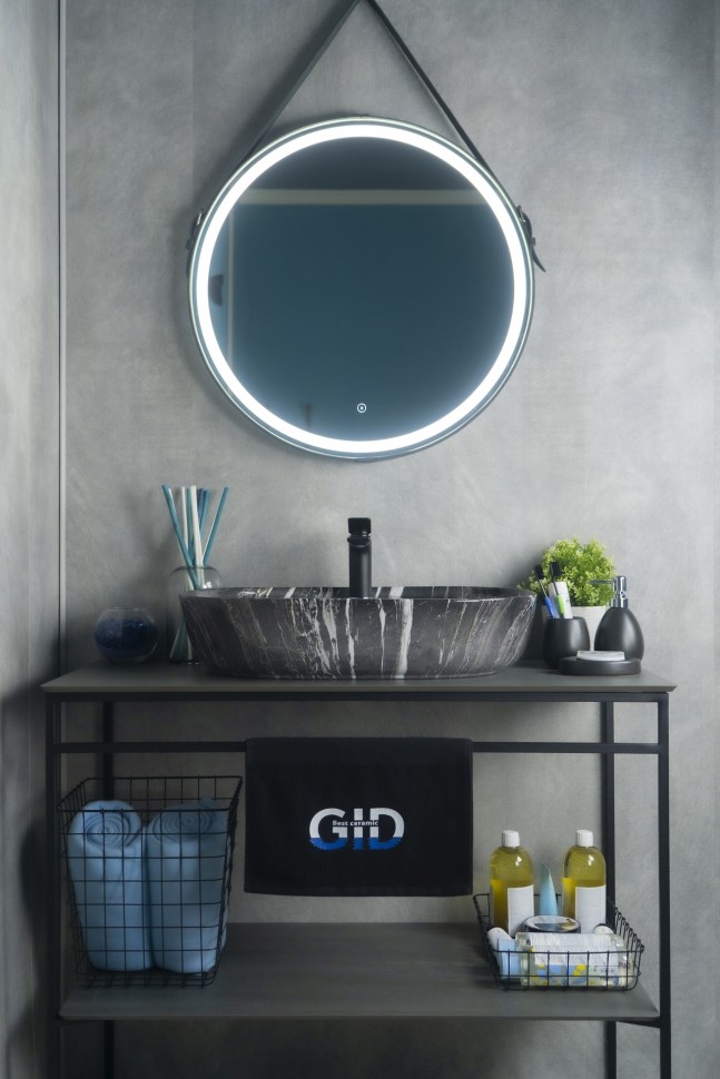 Раковина Gid Bs1346 54466 накладная под камень глянцевая 61x41x14