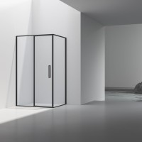 Душевой уголок Slim 8mm VSR-4SLP9012CLB, 1200*900, черный, стекло прозрачное