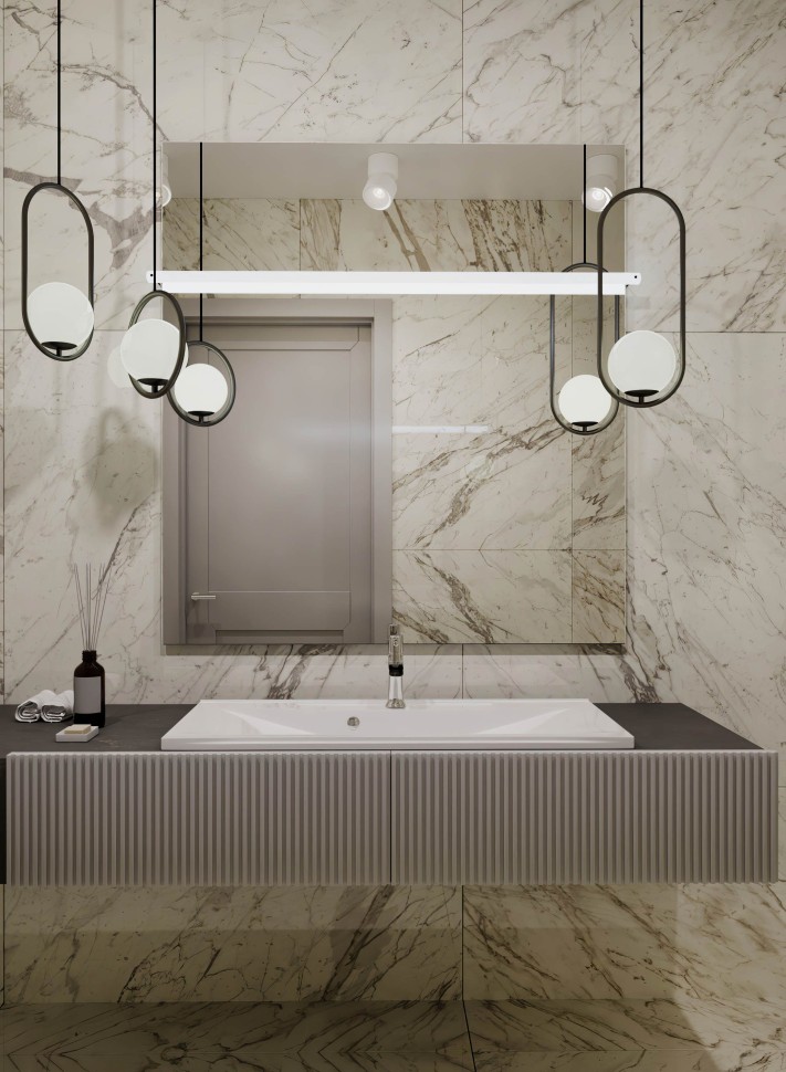 Раковина для ванной 75 см, Uperwood Elen, с декоративной накладкой для слива