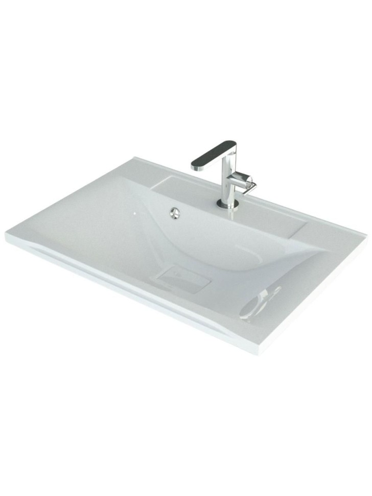 Раковина для ванной 75 см, Uperwood Elen, с декоративной накладкой для слива