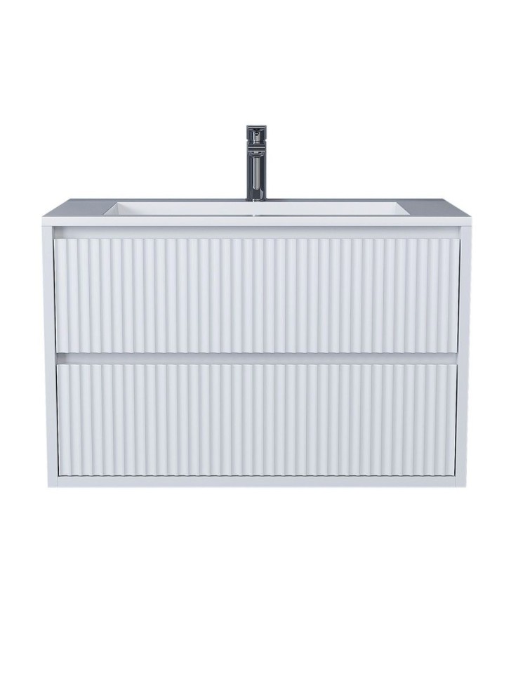 Тумба под раковину для ванной Uperwood Next Premium подвесная, 80 см, белая, 2 ящика