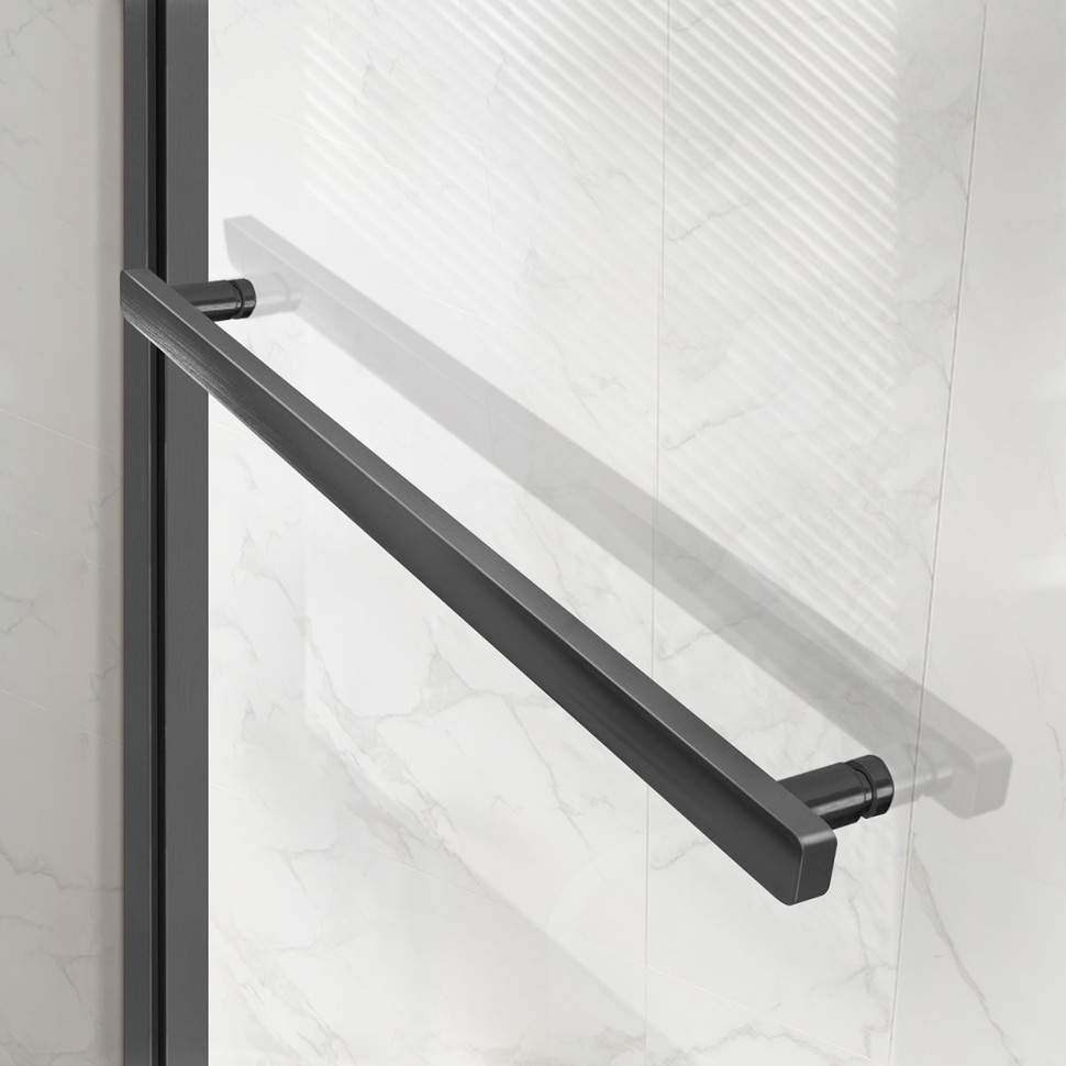 Душевой уголок Slim Soft VSR-1SS1012CLGM, 1200*1000, вороненая сталь, стекло прозрачное