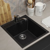 Кухонная мойка из искусственного камня Uperwood ECON UPD-404-004, прямоугольная, черная матовая