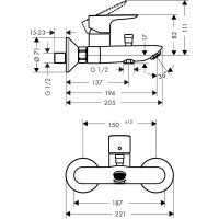 Смеситель для ванны с душем Hansgrohe Talis E 71740990 золото