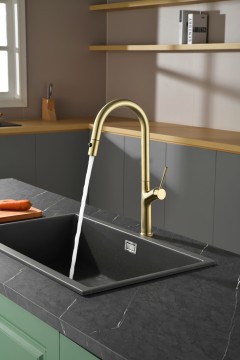 Смеситель для кухни AQUAme Cucina с выдвижным изливом AQM9905BG