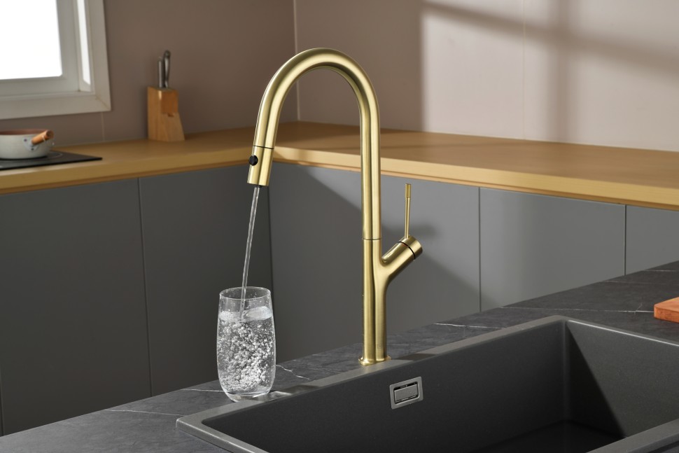 Смеситель для кухни AQUAme Cucina с выдвижным изливом AQM9905BG