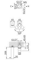 Смеситель для раковины CEZARES PORTA-BLI2-SR