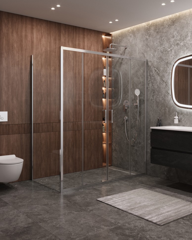 Душевой уголок CEZARES MOLVENO-AH-2/1-180/100-C-Cr-IV