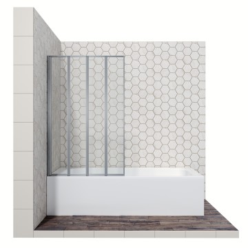 Шторка для ванны Ambassador Bath Screens 16041110L (90х140) хром,стекло прозрачное,складная,1 место