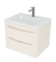 Тумба подвесная STYLE LINE "Бергамо мини 60" (2 ящ.) Люкс Плюс антискрейтч карамель с раковиной Каре Люкс МИНИ 600х350  