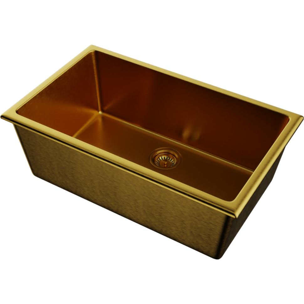 Кухонная мойка Omoikiri Okinoshima 76-U/I-G Matt Natceramic/золото матовое