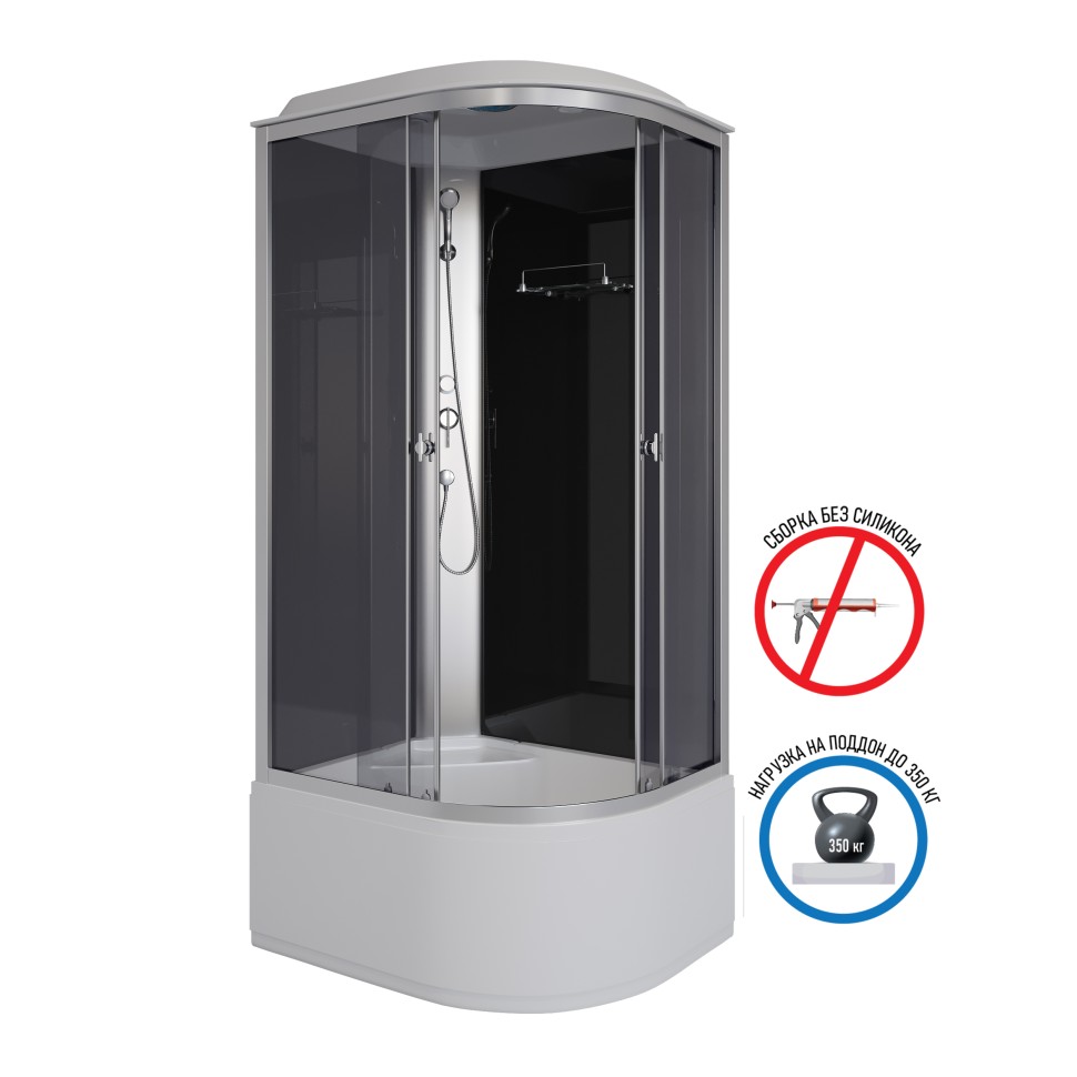 Душевая кабина Niagara Eco E90/80/40L/TN (90х80х215) высокий поддон(40см),стекло тонированное,4 места