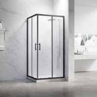 Душевой угол Veconi Rovigo RV-27B, 1000х800х1900, черный, стекло прозрачное