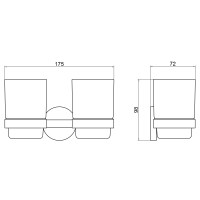 Стакан для зубных щеток двойной Timo Saona 13034/03 черный