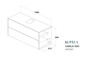 Тумба со столешницей для монтажа раковины-чаши 1000x515x540