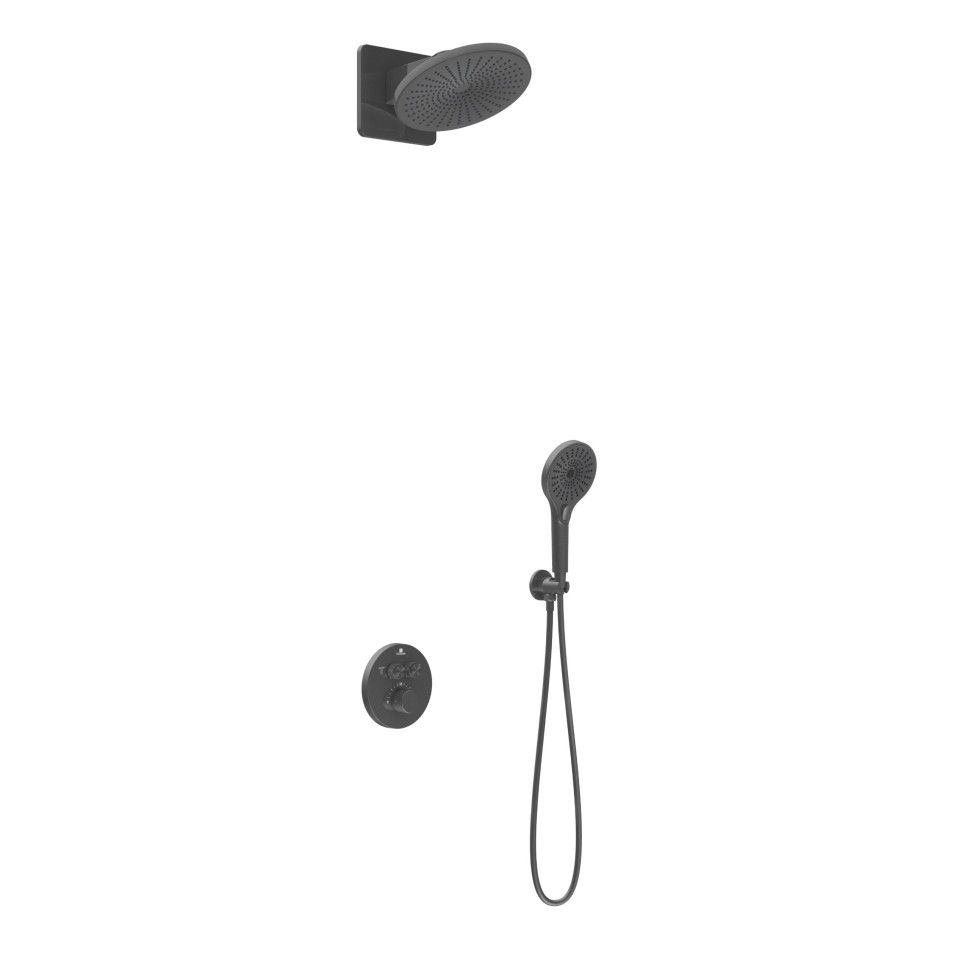 Душевой комплект Inspire VSFW-3I22MT5GM встраиваемый, термостат, двухрежимный, вороненая сталь