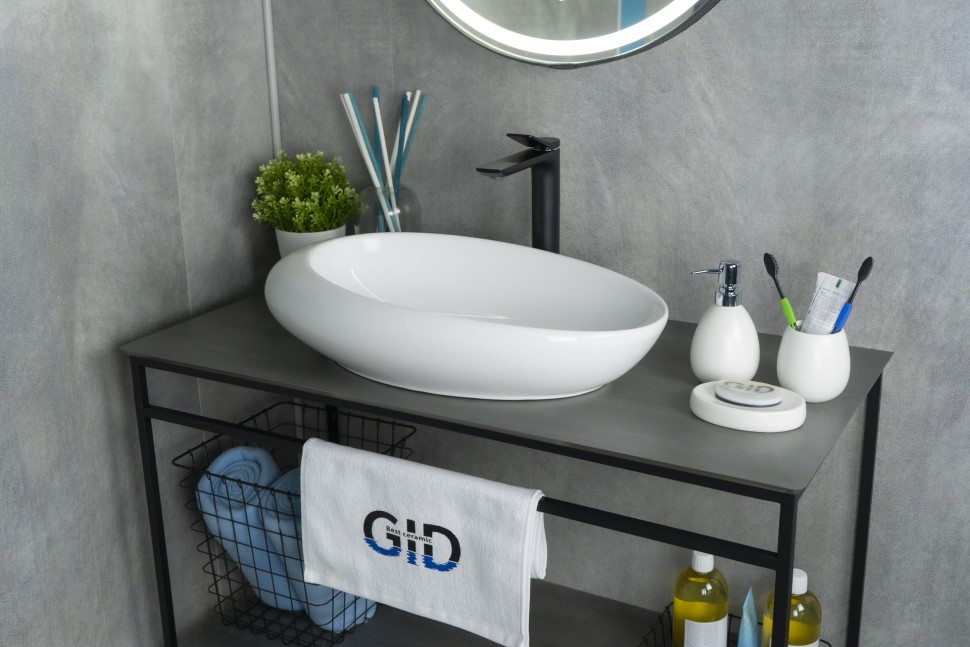 Раковина Gid N9050 51167 накладная белая 59x37x14