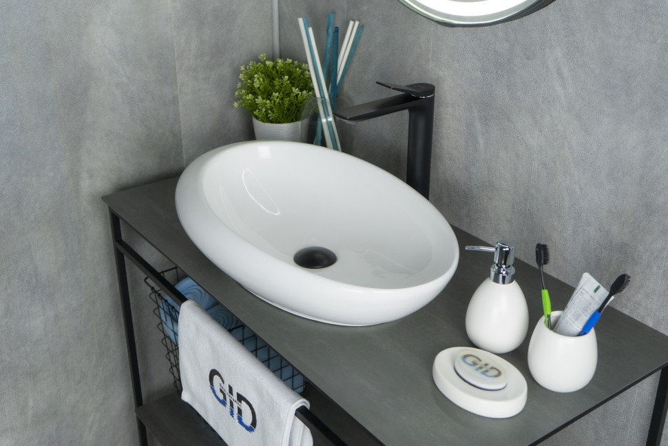 Раковина Gid N9050 51167 накладная белая 59x37x14