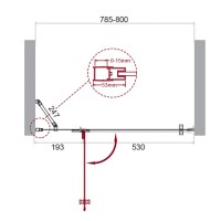 Душевая дверь BelBagno KRAFT-60/20-C-Cr-L