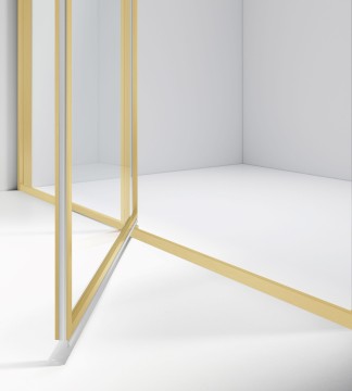 Душевой уголок Слим 8мм (Slim 8mm) VSR-4SLP9012CLG, 1200*900, брашированное золото, стекло прозрачное