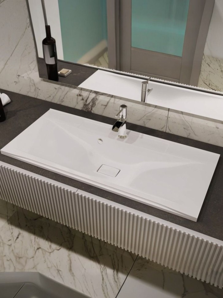 Раковина для ванной 80 см, Uperwood Elen, с декоративной накладкой для слива