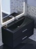 Раковина для ванной кварцевая Uperwood Foster Quartz 100х45,5х17,5 см, черная матовая, космос