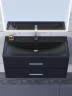 Раковина для ванной кварцевая Uperwood Foster Quartz 100х45,5х17,5 см, черная матовая, космос