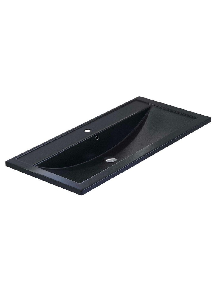 Раковина для ванной кварцевая Uperwood Foster Quartz 100х45,5х17,5 см, черная матовая, космос