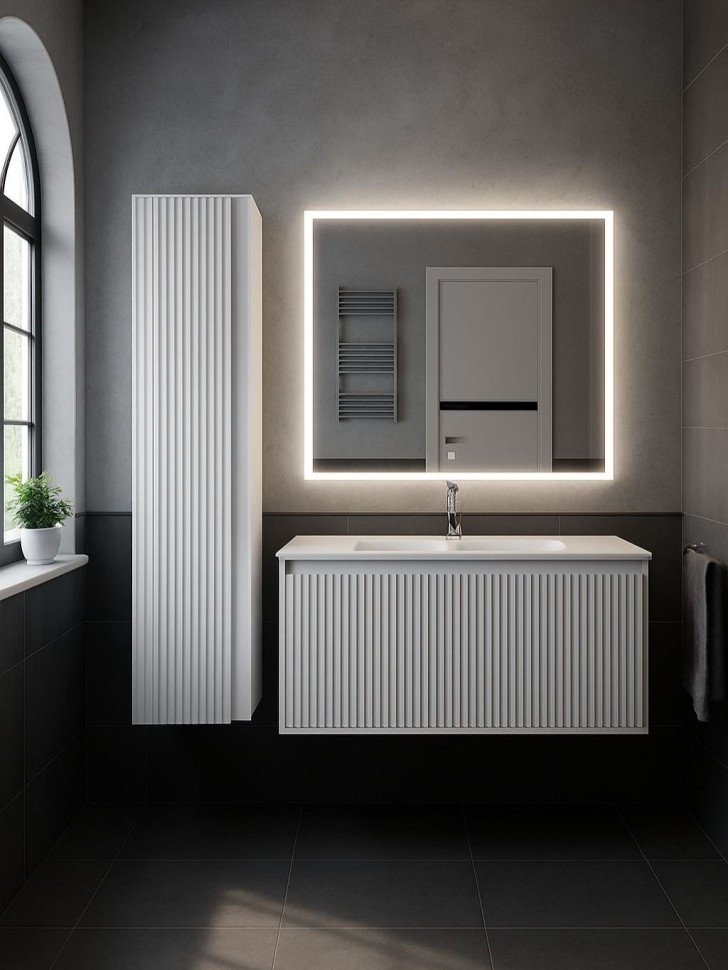 Тумба под раковину для ванной Uperwood Next Premium подвесная, 100 см, белая, 1 ящик