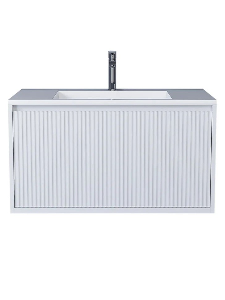 Тумба под раковину для ванной Uperwood Next Premium подвесная, 100 см, белая, 1 ящик