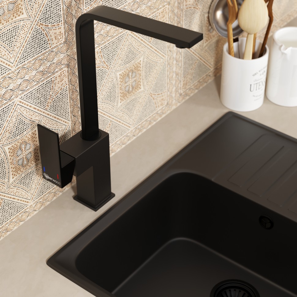 Смеситель для кухни Uperwood UPD-002-09 черный/уголь