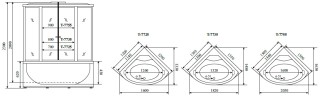 Timo Lux T-7725 душевая кабина 120*120*230 , турецкая баня хамам