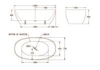 Акриловая ванна без перелива BELBAGNO BB81-1500-W0