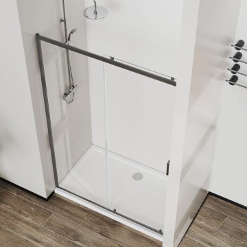 Душевая дверь Сити (City) VDS-5CT130CLGM, 1300, вороненая сталь, стекло прозрачное