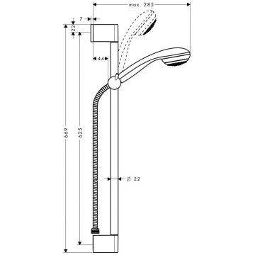 Душевой гарнитур Hansgrohe Crometta 85 1jet/Unica 27728000 хром