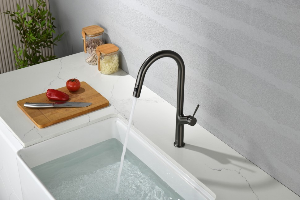 Смеситель для кухни AQUAme Cucina с выдвижным изливом AQM9905GM