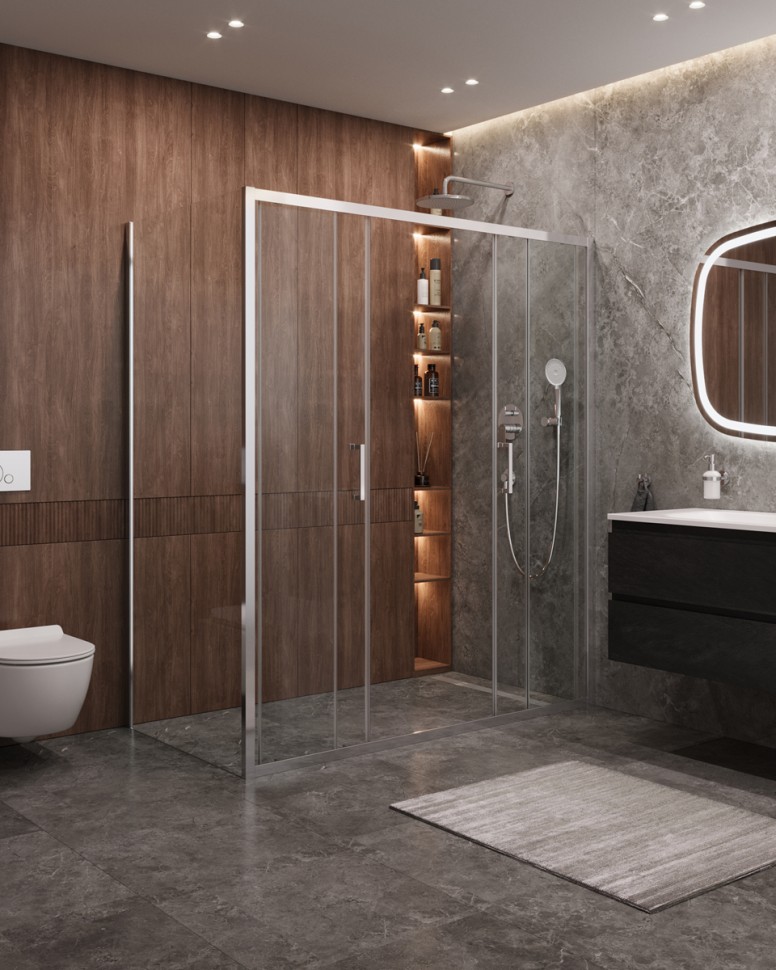 Душевой уголок CEZARES MOLVENO-AH-2/1-180/80-C-Cr-IV