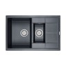 Мойка FLUGEN 60/1,5, IT-GRANIT, PM237850-BLM, черный-металлик, 775х495 мм, Paulmark
