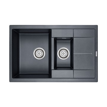 Мойка FLUGEN 60/1,5, IT-GRANIT, PM237850-BLM, черный-металлик, 775х495 мм, Paulmark