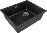 Мойка LUMI 55UNI-SKEW, IT-GRANIT, LU55SK-BLM, черный металлик, 555х440, Paulmark