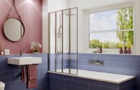 Шторка для ванны Ambassador Bath Screens 16041110R (90х140) хром,стекло прозрачное,складная,1 место