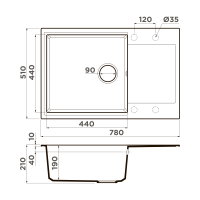Кухонная мойка Omoikiri Daisen 78-LB-BE Artgranit/ваниль