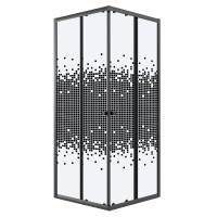 Душевое ограждение Niagara Eco NG-1009-14QBLACK (90х90х190) квадрат,раздвижное,черный,стекло мозаика,1 место