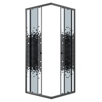 Душевое ограждение Niagara Eco NG-1009-14QBLACK (90х90х190) квадрат,раздвижное,черный,стекло мозаика,1 место